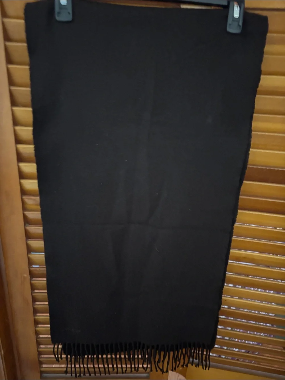 Hermes Brown Cashmere Fringe Scarf